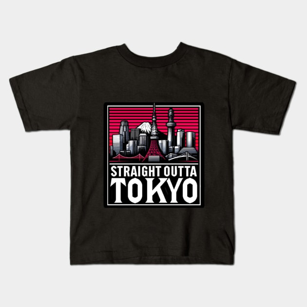 Straight OUTTA TOKYO Kids T-Shirt by Straight Outta Styles